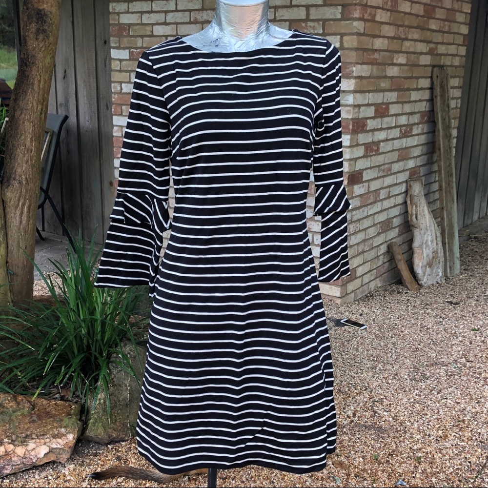 NWT Ann Taylor black/white striped knit dress